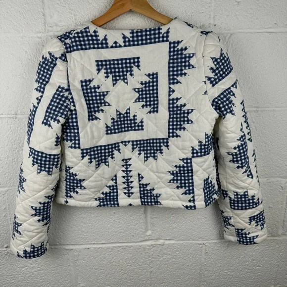 Caroline Constas Quilted Gingham Patchwork Jacket — XS - Picture 6 of 8